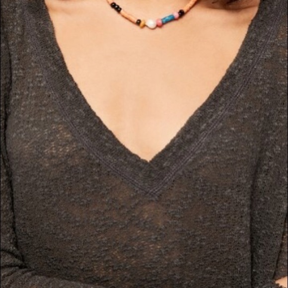 Free People Black Ocean Air Hacci Pullover - Picture 4 of 6